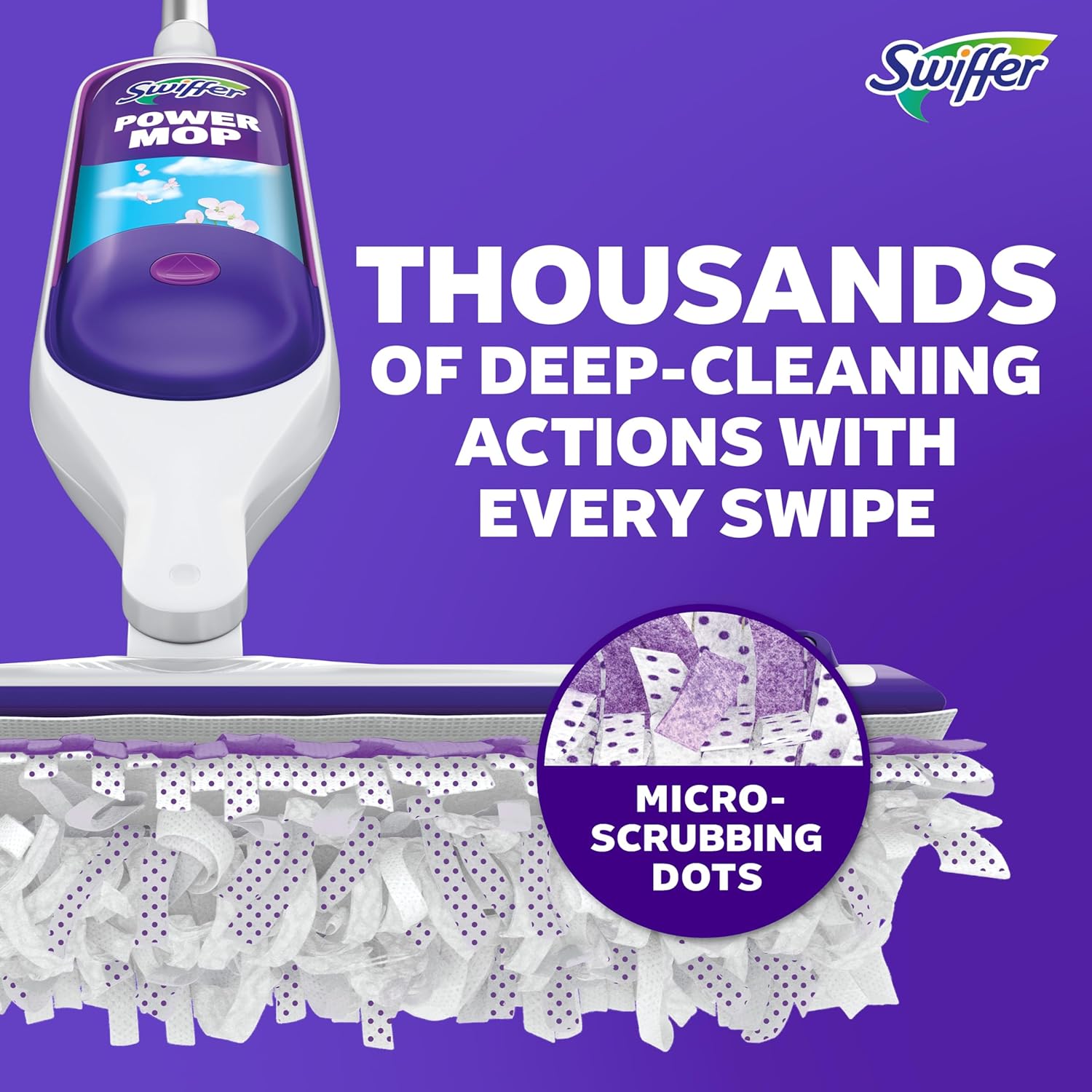 Swiffer PowerMop Multi-Surface Mop Kit for Floor Cleaning, Fresh Scent, Mopping Kit Includes PowerMop,