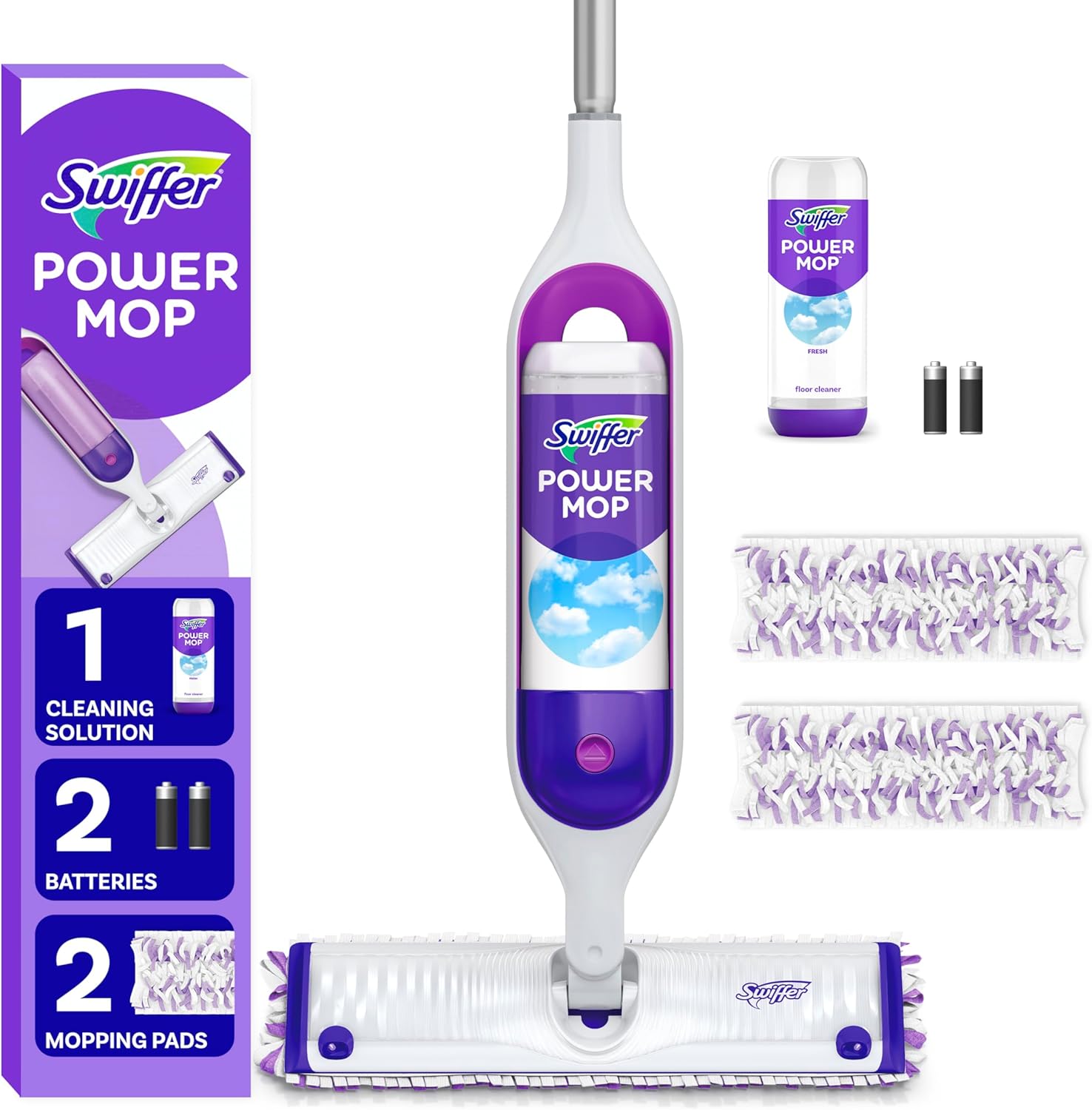 Swiffer PowerMop Multi-Surface Mop Kit for Floor Cleaning, Fresh Scent, Mopping Kit Includes PowerMop,