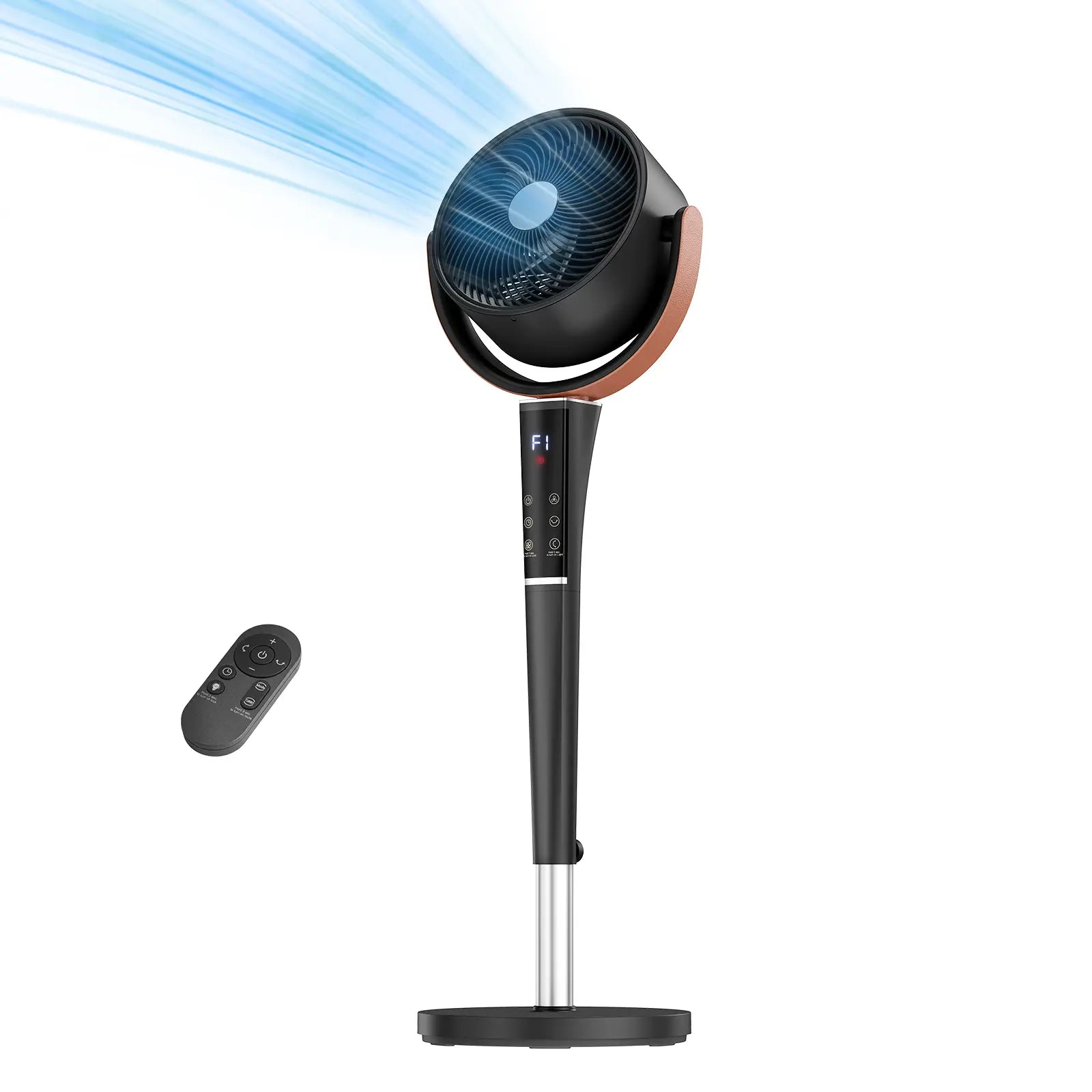 🔥summer sale 25% OFF  ❄️ Fan for Bedroom, Energy Class，120° Oscillating Standing Fans, Quiet Floor Fan with DC Motor, 100ft Pedestal Fans for Room, 16 Speeds, 4 modes, 20dB, 37-45" Adjustable Height, 12H Timer，With ambient lighting