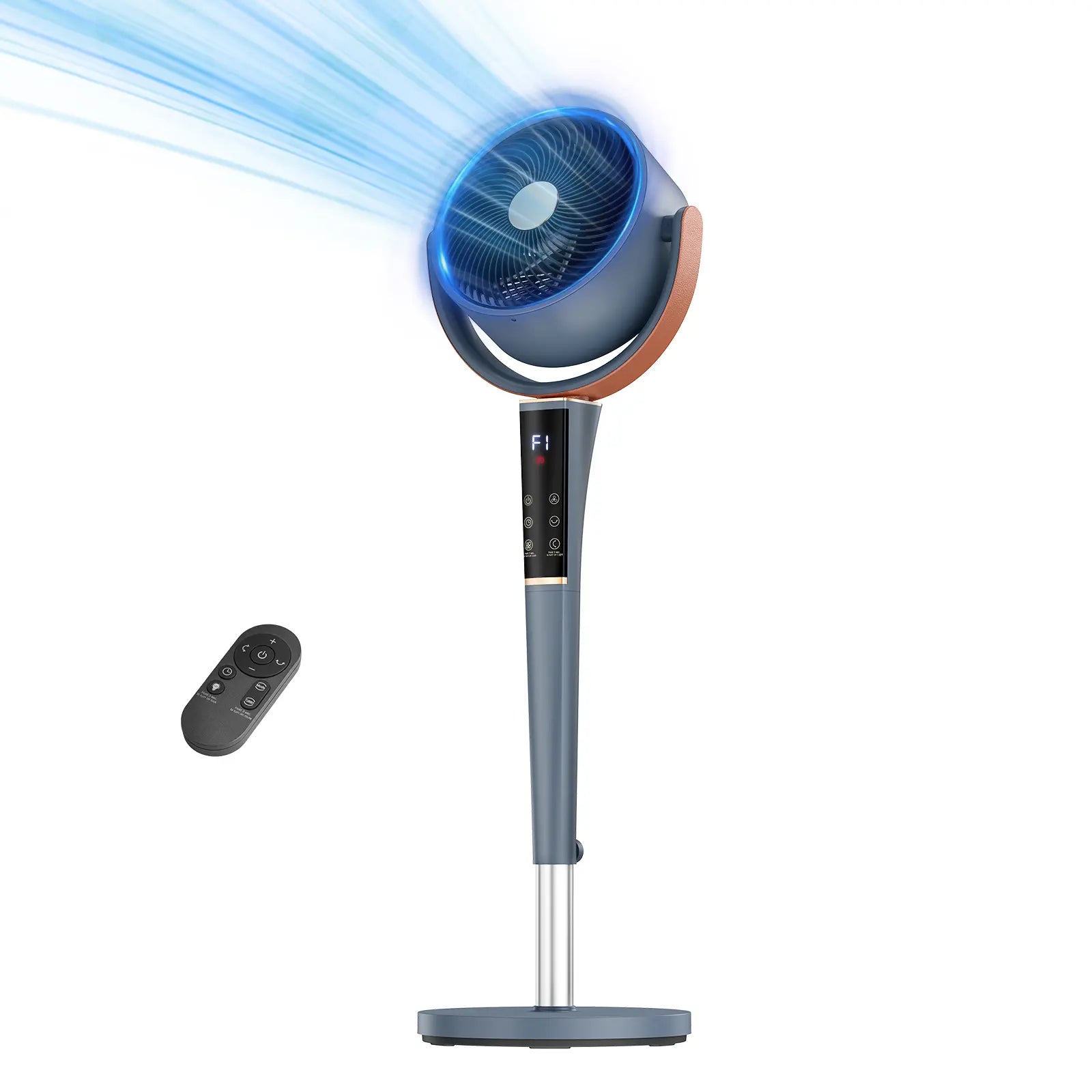 🔥summer sale 25% OFF  ❄️ Fan for Bedroom, Energy Class，120° Oscillating Standing Fans, Quiet Floor Fan with DC Motor, 100ft Pedestal Fans for Room, 16 Speeds, 4 modes, 20dB, 37-45" Adjustable Height, 12H Timer，With ambient lighting