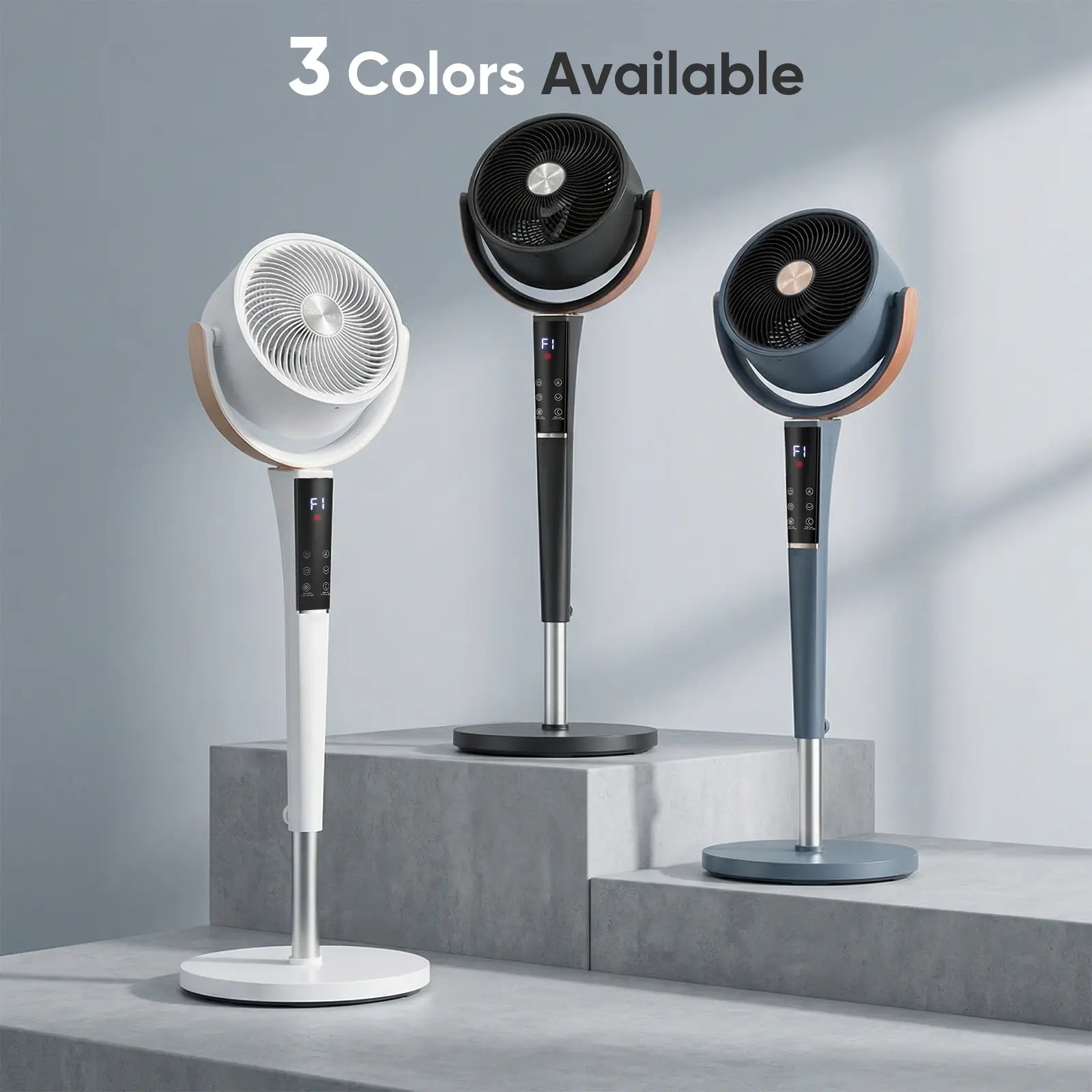 🔥summer sale 25% OFF  ❄️ Fan for Bedroom, Energy Class，120° Oscillating Standing Fans, Quiet Floor Fan with DC Motor, 100ft Pedestal Fans for Room, 16 Speeds, 4 modes, 20dB, 37-45" Adjustable Height, 12H Timer，With ambient lighting